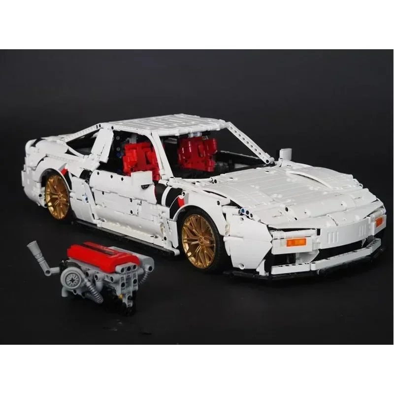 MOC- 157874   Blanco nuevo 200SX (1991) 1:8 supercoche montaje empalme miniatura de bloques de construcción 3505 piezas adultos niños juguete para regalo de cumpleaños