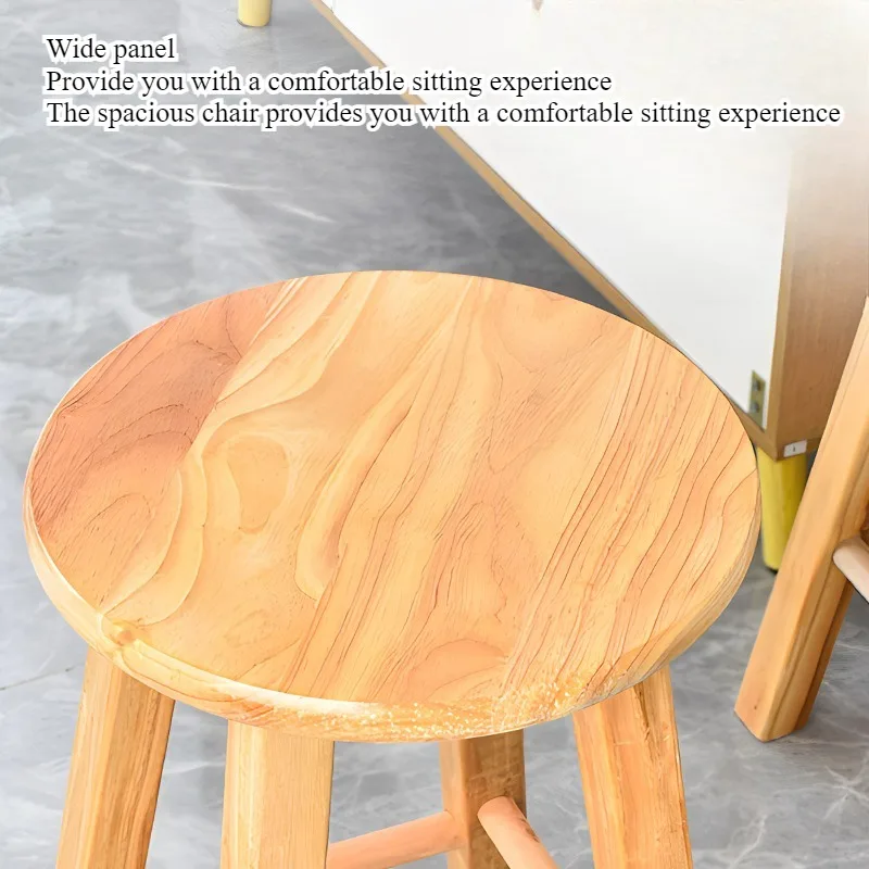 High Stool Bar Chair Household High Stool Solid Wood Chair Workshop High Wood Stool Beauty Stool Nordic Bar Chair view 2