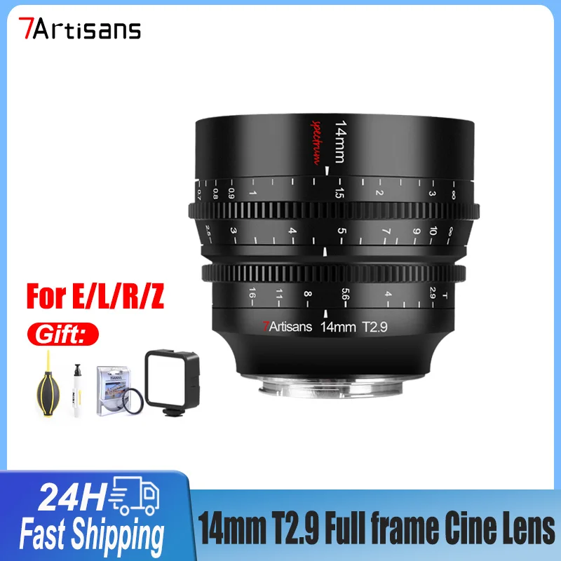 

7artisans 14mm T2.9 Large Aperture Full Frame Manual Focus Spectrum Cine Lens For Sony E ZVE10 Canon RF R5 Nikon Z Leica SIGMA