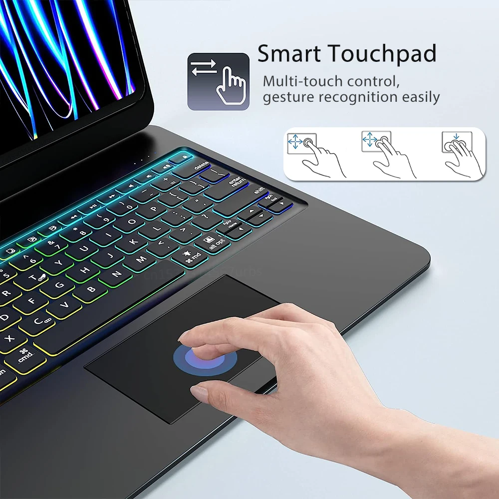 Imagem -04 - Magic Keyboard para Ipad Pro Ipad Pro 11 12 10ª Geração Air 10.9 Backlight Espanhol Português Coreano ru Árabe