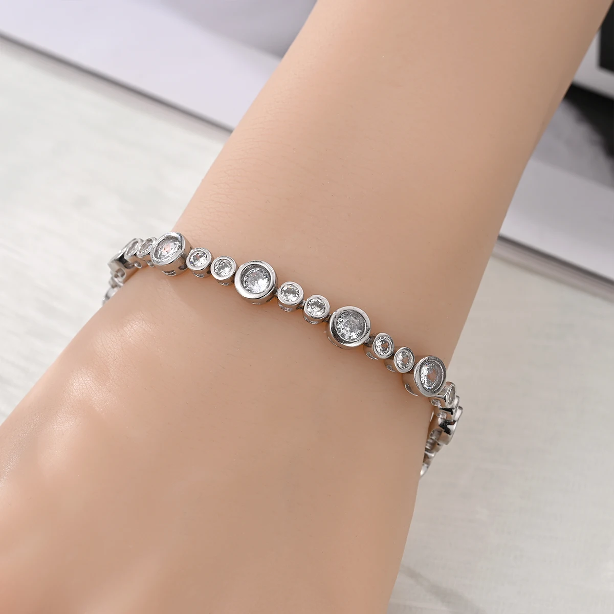 Original 925 Silver Ball Letter Flower Heart Lock Chain Adjustable Bracelet Birthday Valentine's Day Jewelry Fine Gift for Women