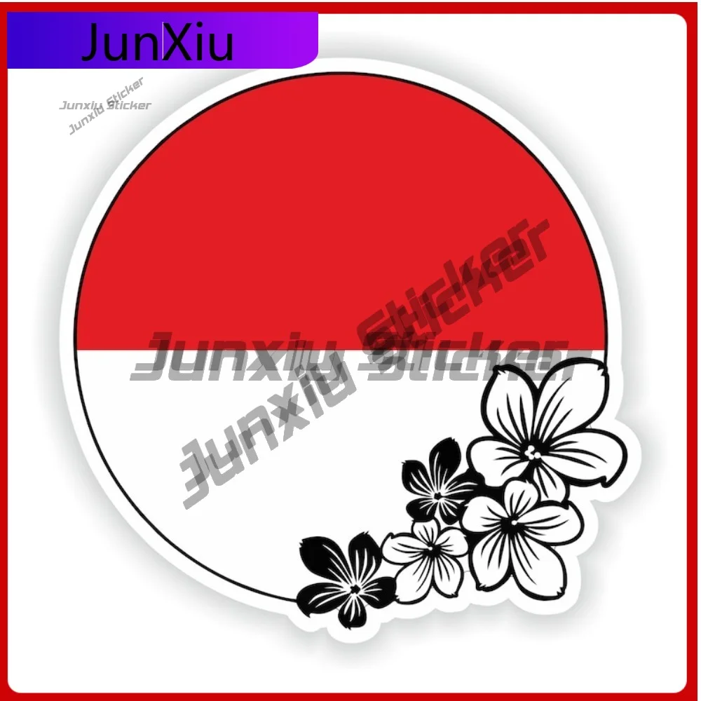 

Monaco Round Flag Flower Stickers Anti Scratch Exterior Decorative Sticker Camping Car Decorations Custom Pictures Waterproof