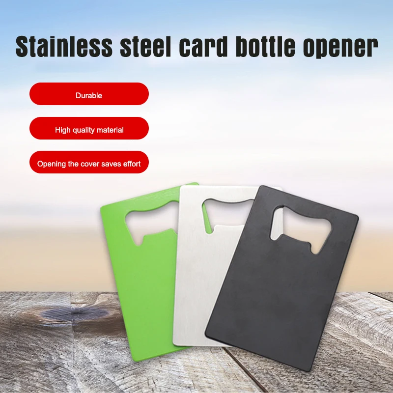 1/3PCS Can Opener Creative Bottle Opener Bottle Open Practice Card Shape Opener Polychromatic Stainless Steel Opener