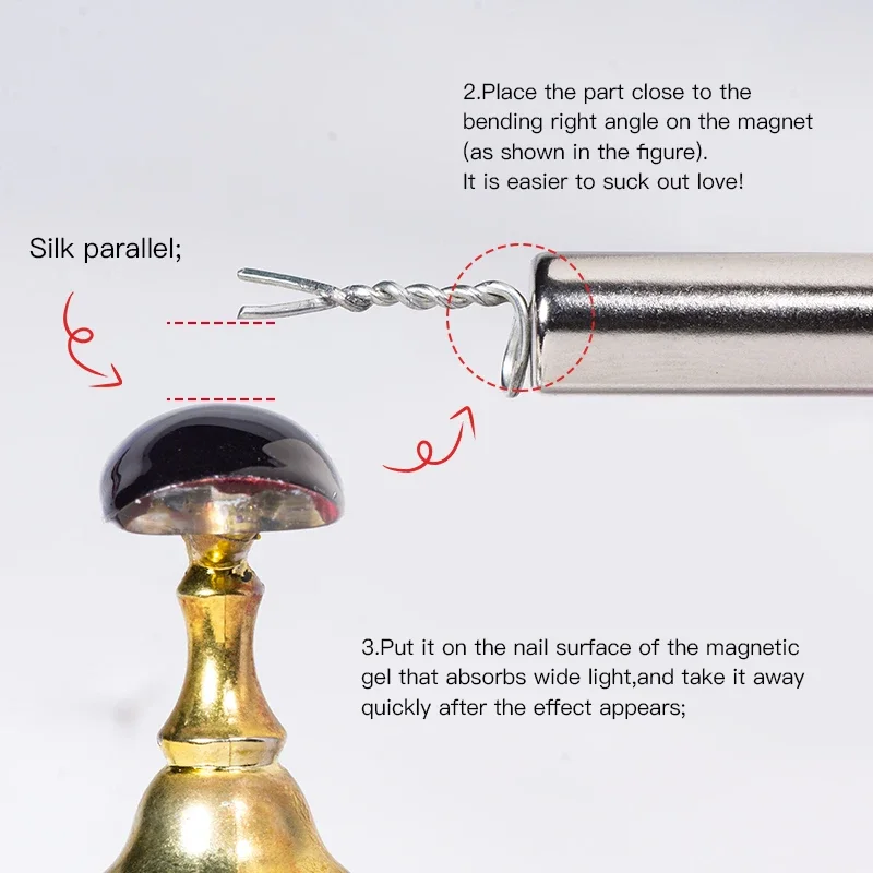 Magnete magnetico per gatti 1PC con filo di ferro che crea per smalto gel UV Cat Eye a forma di cuore Strumenti per manicure Nuovo caldo