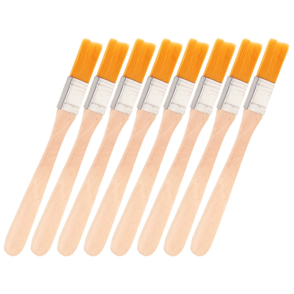 

8pcs Cedar Nylon Head Painting Brushes Fine Brush Wall Painting Oil Paint Brush Reusable Dusting Brushes Wooden Handle