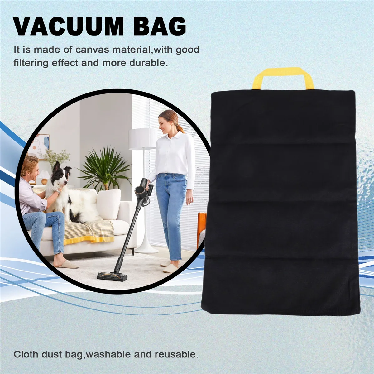 Качество! Запчасти для пылесоса, тканевый мешок для пыли, моющийся фильтр-мешок для Karcher WD4 WD5 WD6, детали для пылесоса премиум-класса, черный