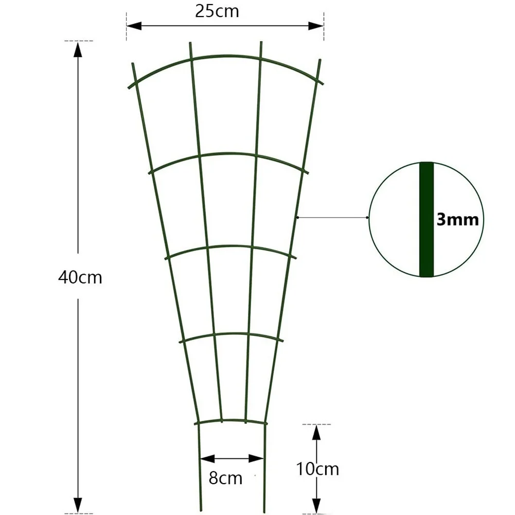 Green Metal Plant Climbing Frame 40 x 25cm Grid Trellis Stand for Ivy Roses Beans and Other Vining For Plants Garden Balcony
