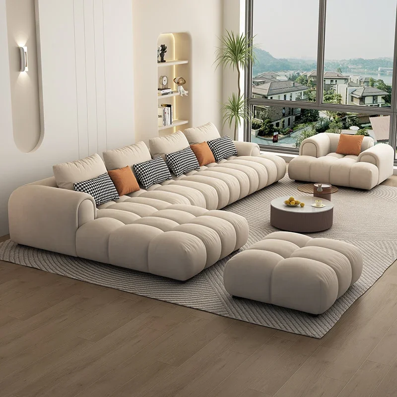 Design Large Filler Sofas Beige Wood Reclining Modern Nordic Lounges Couch Lazy Salon Luxury Divano Soggiorno Unique Furniture