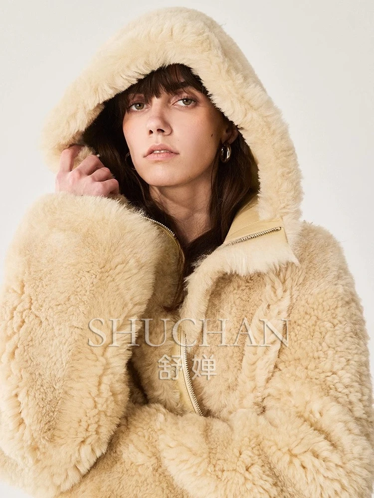 Новое зимнее толстое теплое меховое интегрированное пальто