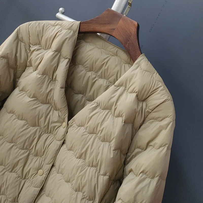 Novo outono inverno quente para baixo casaco feminino luz fina pato branco para baixo jaqueta parkas senhoras midi longo bigsize puffer outwears