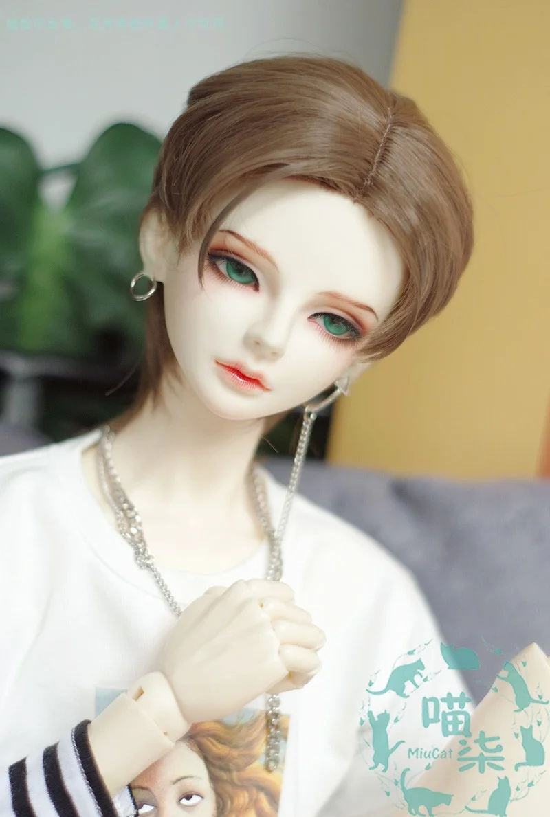 BJD doll wig suitable for 1/3 1/4 1/6 size high temperature wire medium short hair mullet head doll accessories