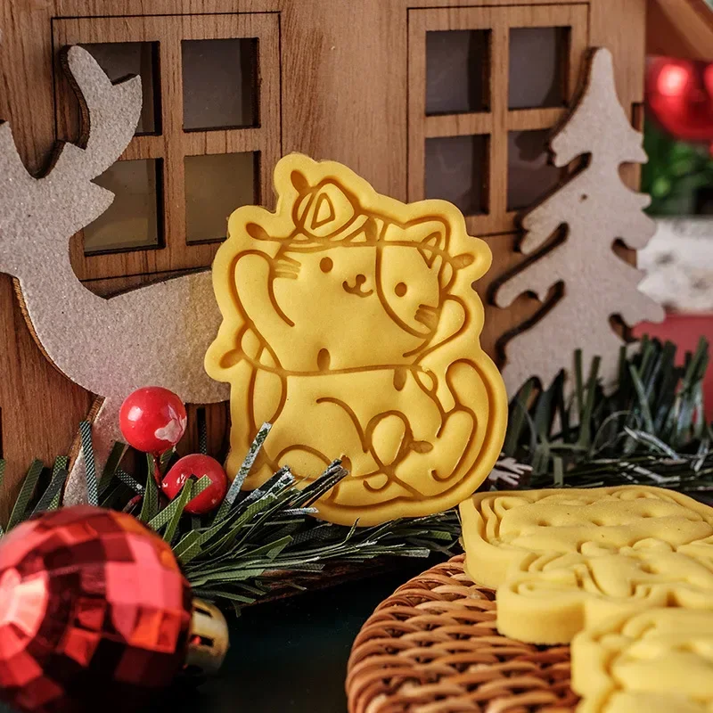 Cartone animato natale gatto Cookie Cutter stampo torta fondente biscotti decorazione taglio stampo fai da te cottura pasticceria strumento prodotto