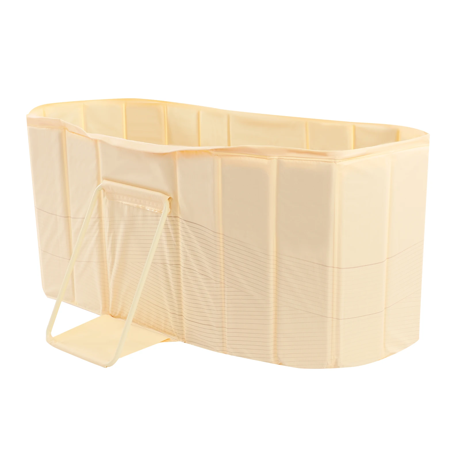 Faltbare Tragbare Isolierte Badewanne, 47 Zoll PVC-Einweichwanne, Erwachsenen-Eisbad & Kinder-Spa-Wanne, Keine Montage Nötig für Zuhause und Camping, Hellgold