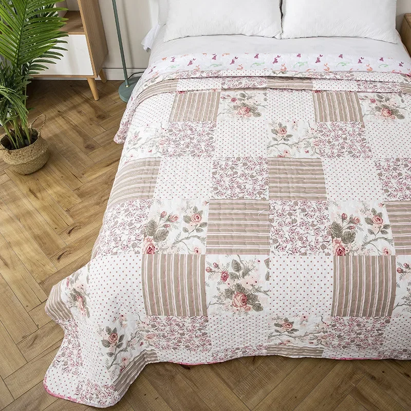 Padded Polyester Bedspread on The Bed Linen Plaid Summer Quilt Duvet Quilted Blanket European Coverlet Cubrecam Bed Cover Colcha