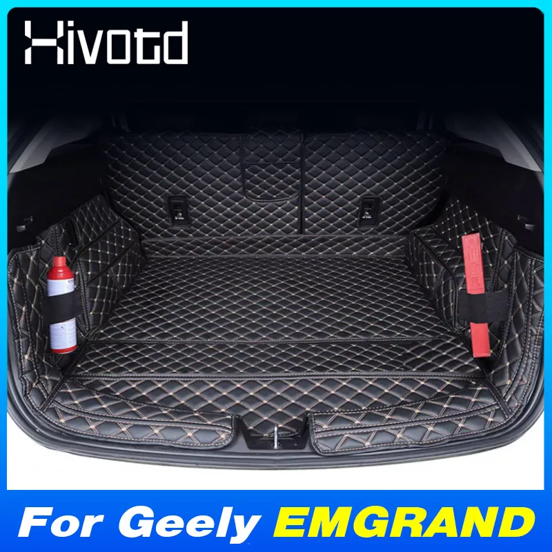 

Car Rear Trunk Mat Cover PU Leather Waterproof Anti-Dirty Protect Carpet Parts For Geely EMGRAND 2022-2024 Interior Accessories