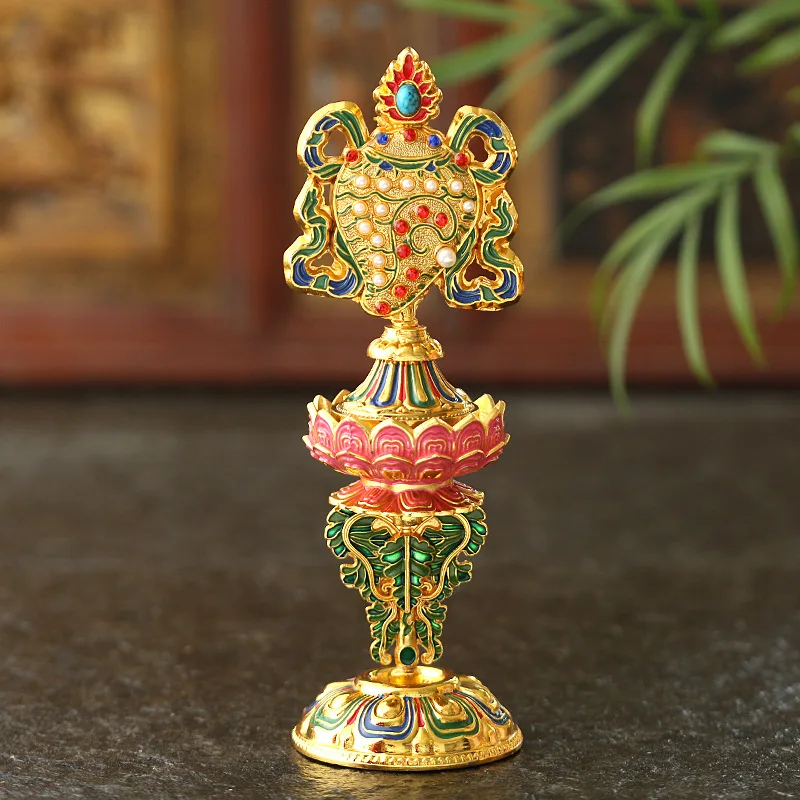 Metal Painted Eight Auspicious Ornaments Feng Shui Accessories Pray for Auspiciousness Chinese Style Living Room Home Decoration