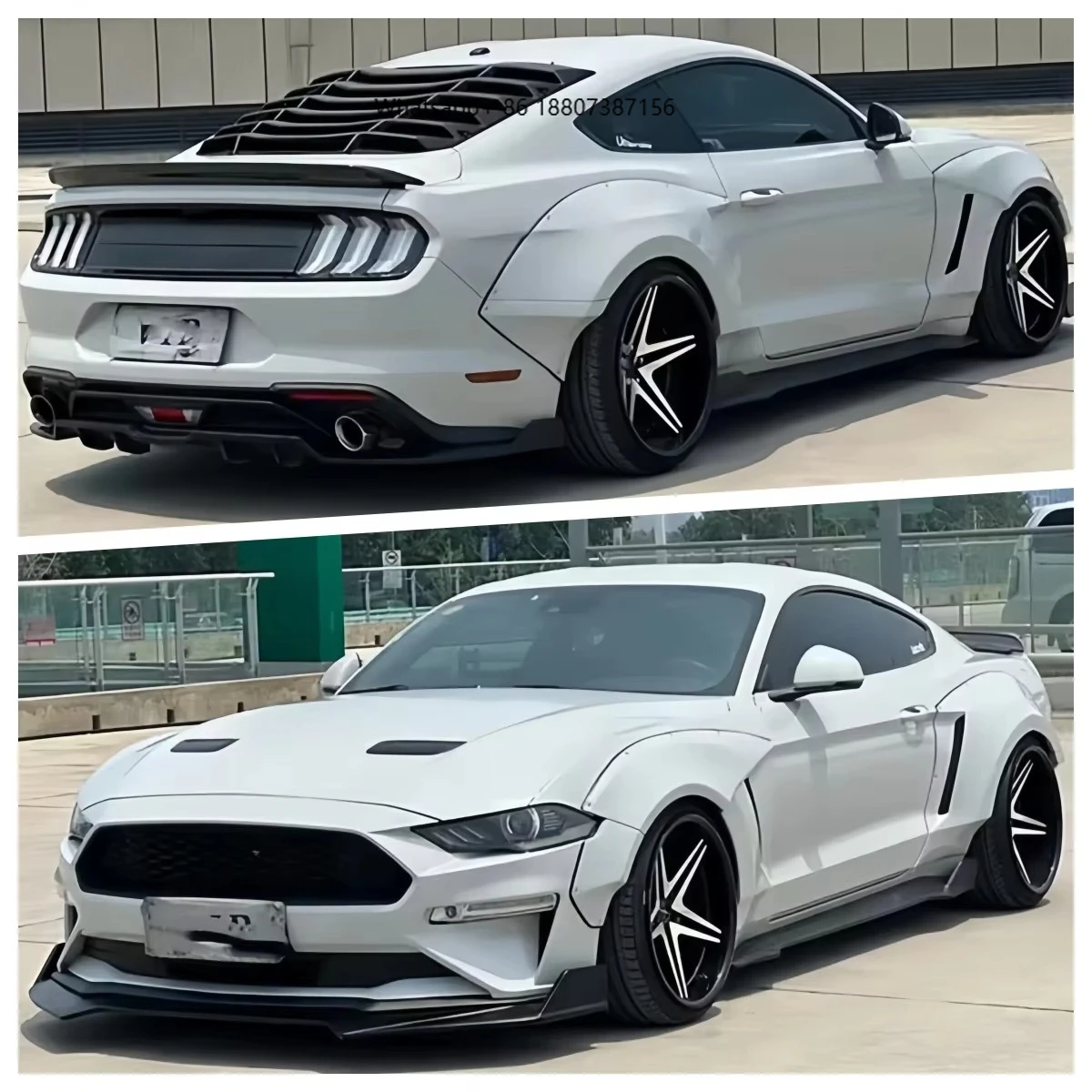 

For 2012-2024 forFord Mustang Modified Wide Body Fender Front and Rear Bumper Mustang Body Kit