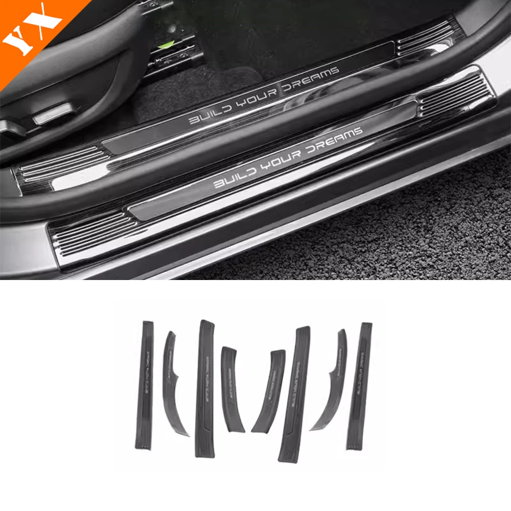 

For BYD Destroyer 05 Accessories 2022-2024 Stainless Black Car Door Sill Scuff Trim Plate Welcome Protectors Guard Plat Styling