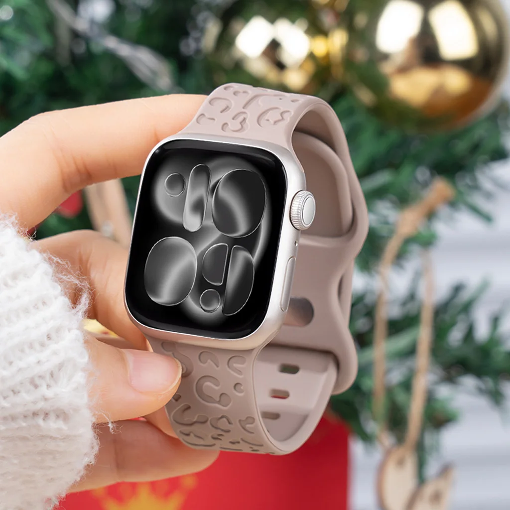 New Engraved Strap For Apple Watch 11-10 46mm 42mm 44mm 41mm 45mm Band Silicone Bracelet Series 8 9 7 SE 3 6 5 4 Ultra 2 3 49mm