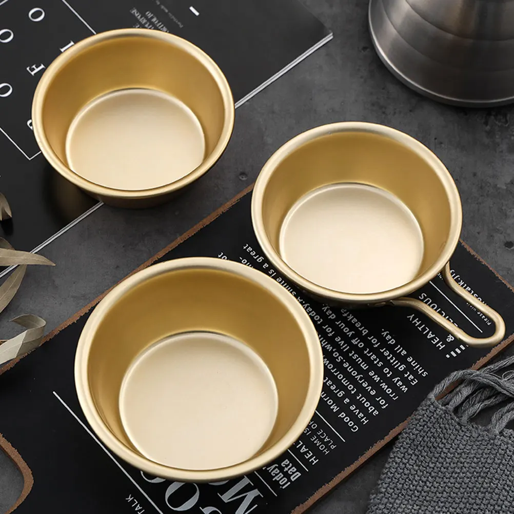 

4pcs Rice Bowls Soup Porridge Salad Korean Style Simple Aluminum Retro Hot Storage Lightweight Bright Color for Family