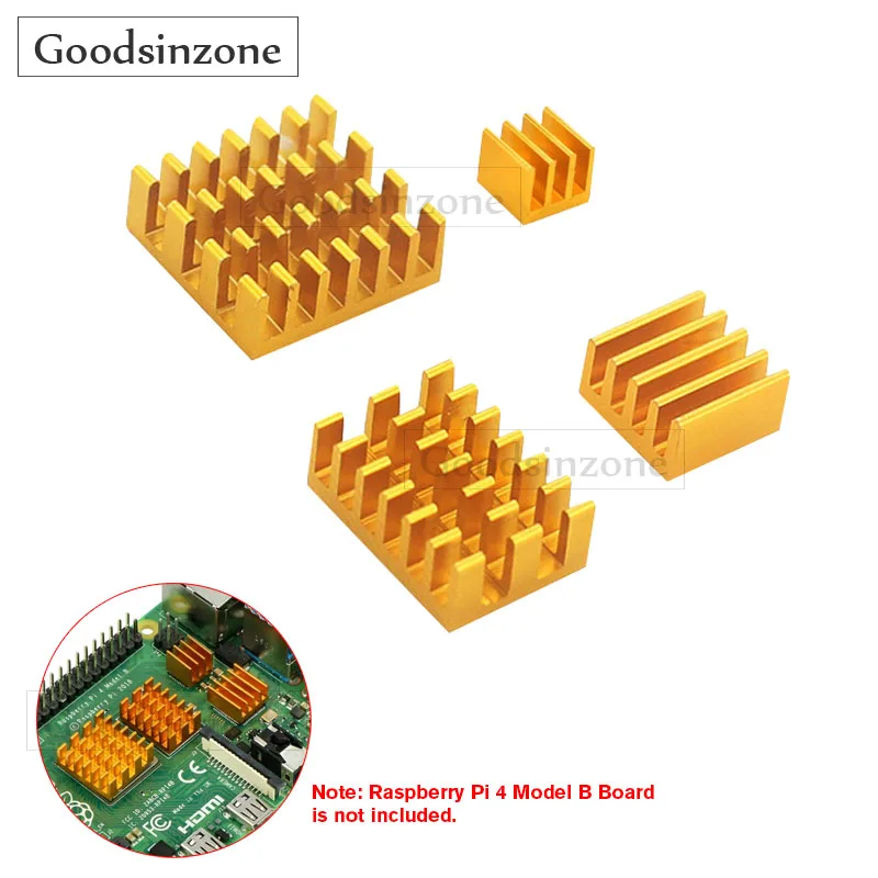 

4 шт./комплект, алюминиевые радиаторы Raspberry Pi 4 Model B 4B