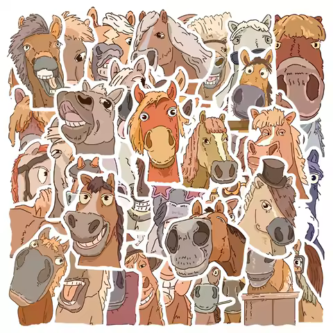 50PCS Funny Horse Meme Stickers Decals For Laptop Notebook Skateboard Guitar Helmet DIY Aesthetic Stickers Creative Gifts Funny