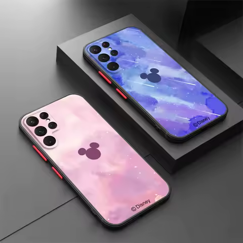 Disney Mickey Minnie Art Frosted Translucent For Samsung Galaxy S24 S23 S22 S21 S20 FE S10 S9 S8 Plus Ultra Pro 5G Back