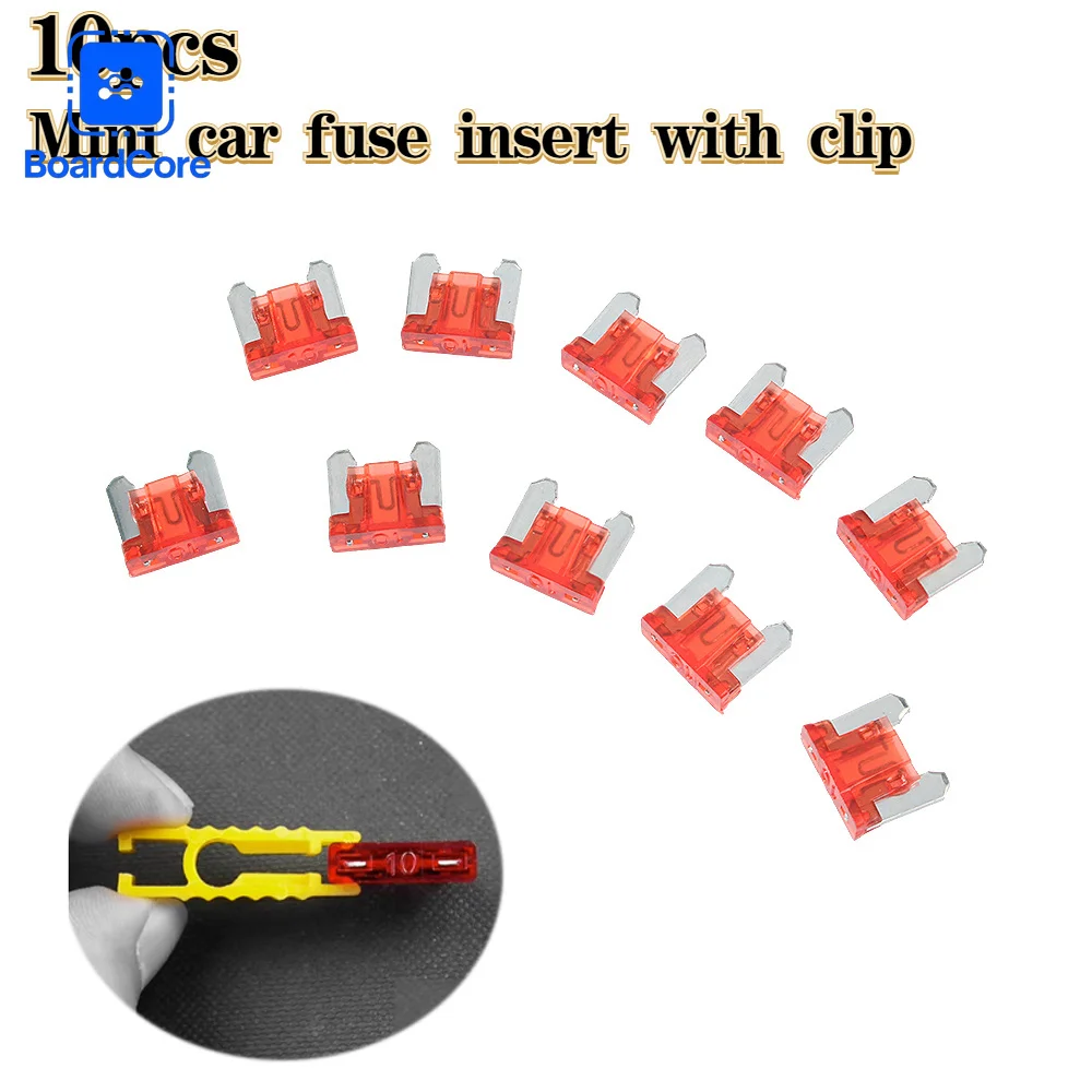 10PCS/set Mini Car Fuse Inserts with Assorted Amp Ratings with Clip-  5A 10A 15A 20A 25A 7.5A fuse holder