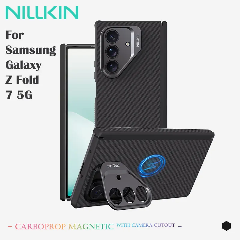 

Чехол для Samsung Z Fold 7 5G, NILLKIN CarboProp, ультратонкое арамидное волокно, магнитная подставка + металлическая рамка, защита военного уровня