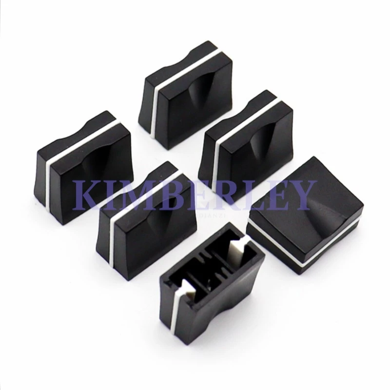 10PCS 19.5x10x15mm Mixer Fader Knob Cap Straight Slide Potentiometer Knobs Aperture 4mm Volume Control Switch Push Key Cap
