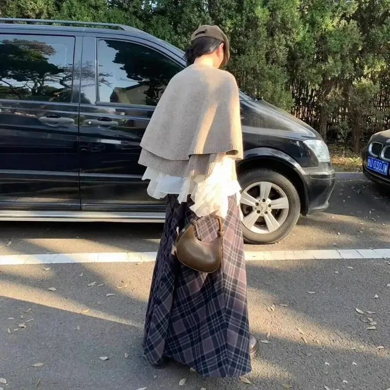 Pour les femmes mode vêtements de dessus pour femmes Cape en tricot Cardigan châle manteaux d'hiver manteau court Ponchos