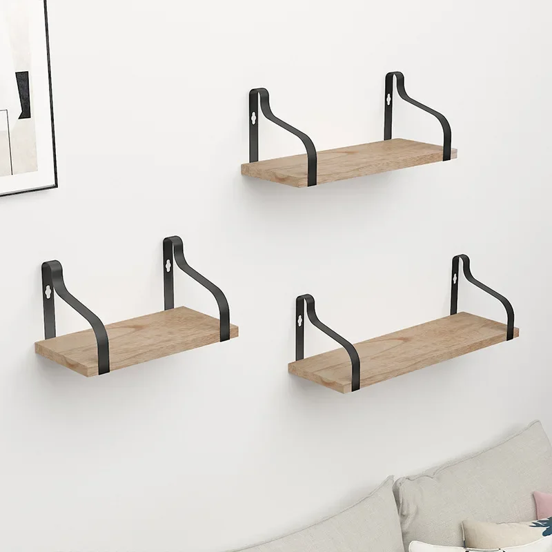 Interior Shelf Vase Decoration Bedroom Wall Hanging Bookshelf Wooden Partition Room