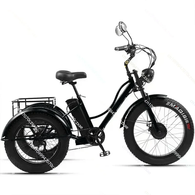 

Tricyle Adult Electric Bicycle Adult 24 Inch 750W15AH Battery Fat Ebike 3Wheel Electric Cargo Bike Mobile Battery Cargo Electric