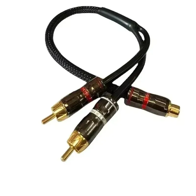 30cmCar Audio Amplifier Subwoofer RCA Plug Audio Cable Pure Copper Head Male To Female PVC Cables Line Speaker Line Hot