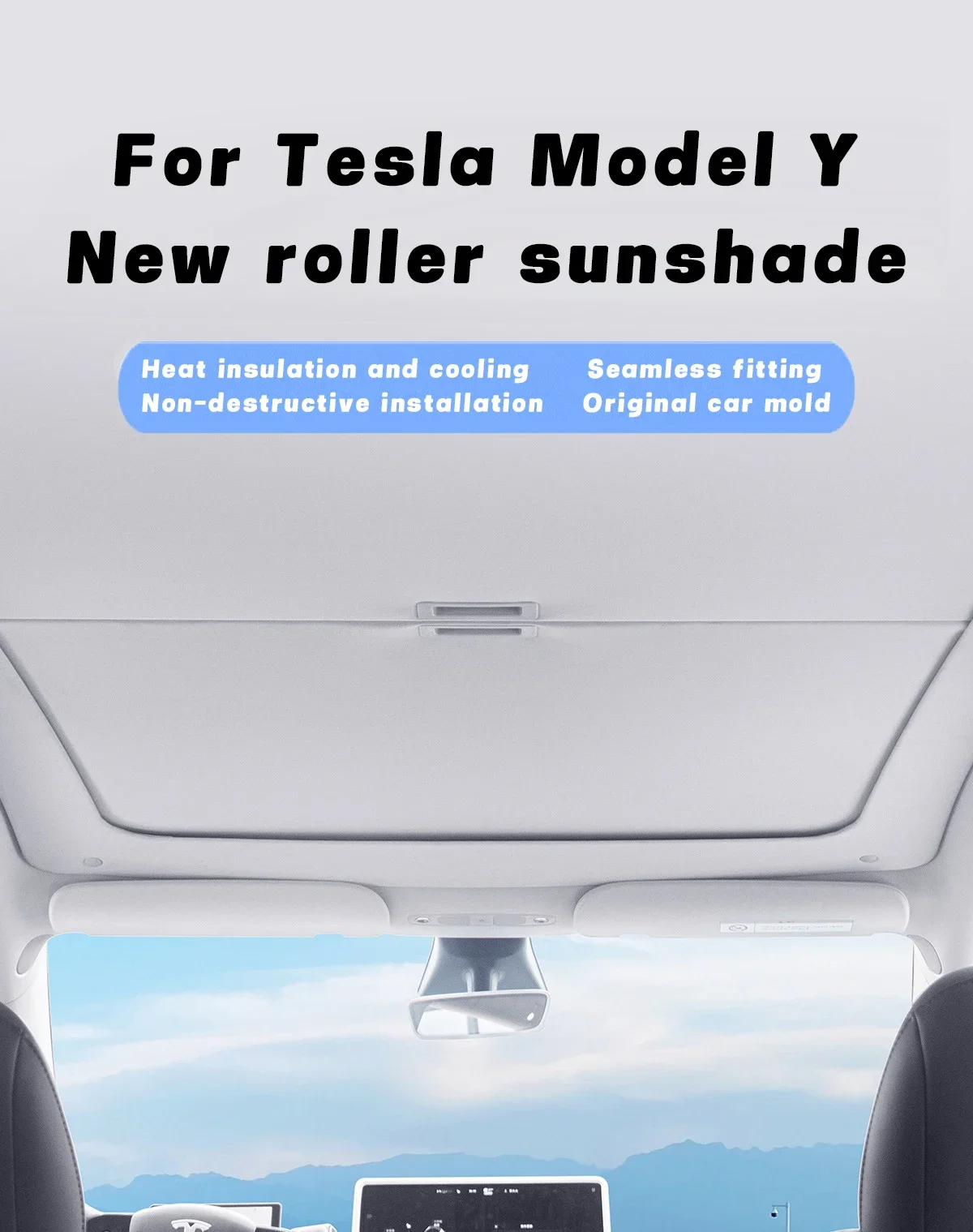 

Sunshades For Tesla Model 3 Sunroof Highland 2024 Model Y 2017-24 Ice Cloth Buckle Sun Pare Glass Front Rear Skylight Accessory