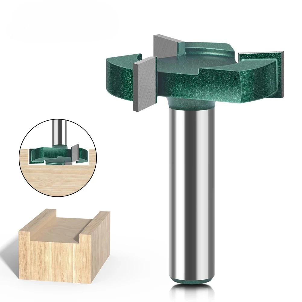 

12mm 1/2in Shank t-Shaped Router Bit, Bottom-Cleaning , Slotted, Three-Edged Slotted Knife, Woodworking Milling Cutter, Alloy Mi