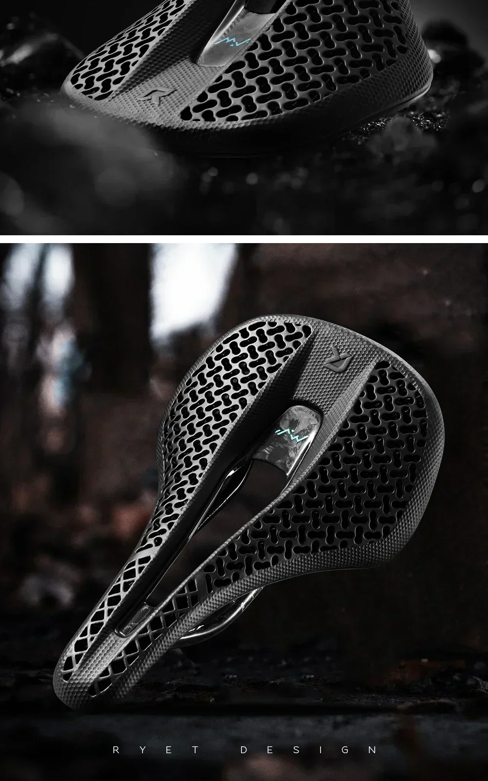 RYET X21 Vollcarbon-Fahrradsattel, 3D-gedruckt, 120-175g, ultraleichter, hochelastischer Schaumstoff, 7x9mm Schienen, Ausschnitt 240x140mm, für Rennrad, MTB, Gravel – Detail 13