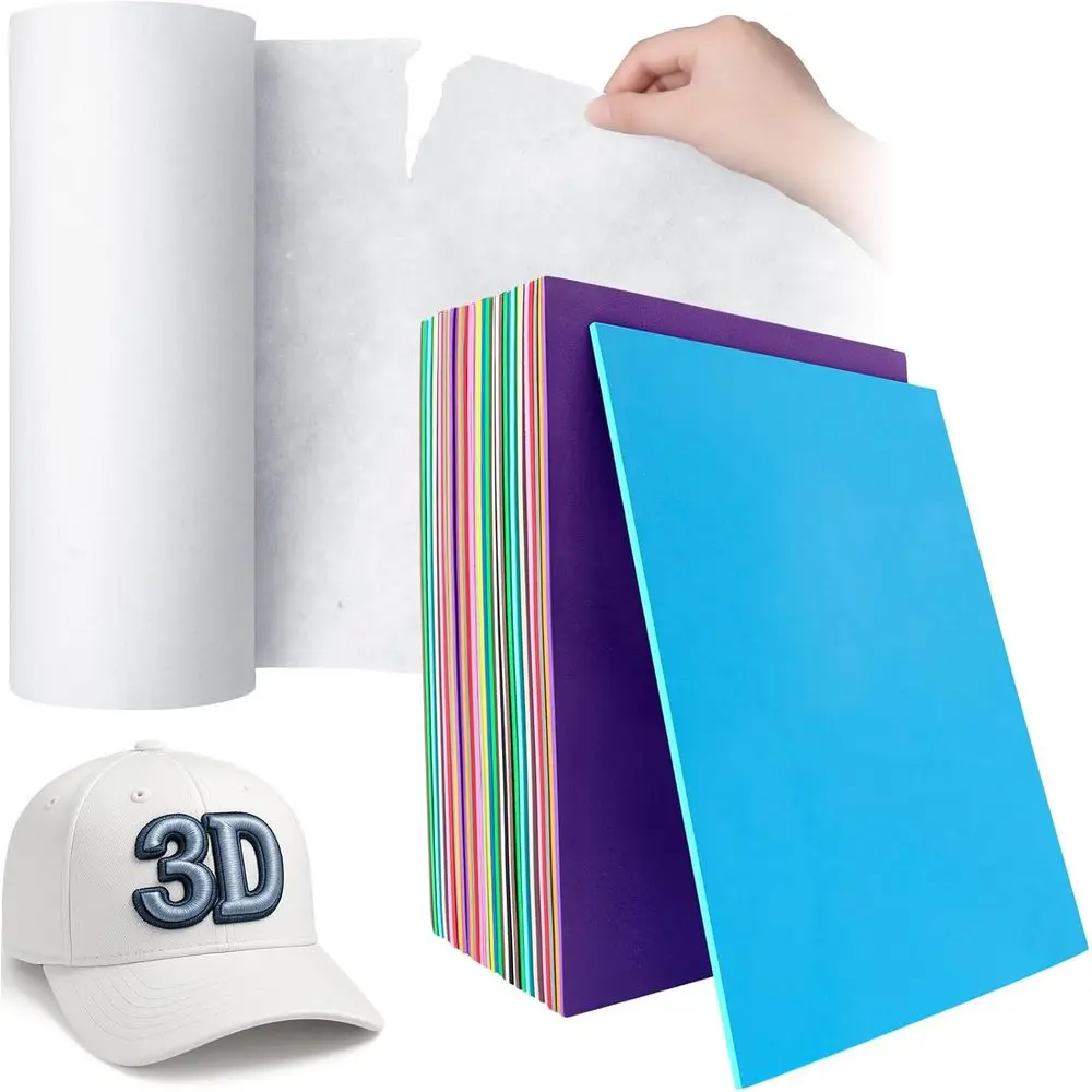 

Hahaelt 30 шт. 9″x12″ большой стабилизатор для вышивки 3D Puy oam M с 1 рулоном 12″x50 ярдов отрывного стабилизатора для вышивки