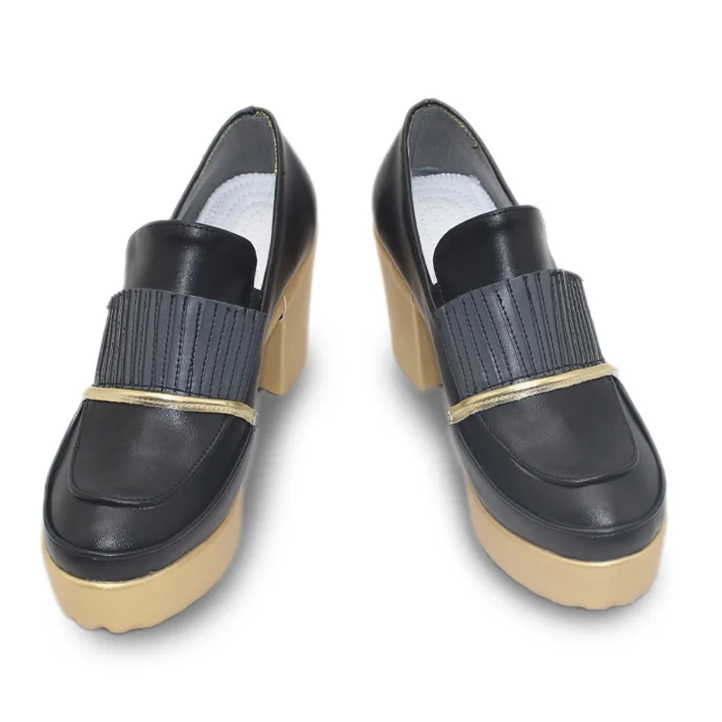 Vtuber Kanae 코스프레 신발 애니메이션 액세서리 코스프레 소품 PU 가죽 신발 할로윈 카니발 부츠 맞춤 제작