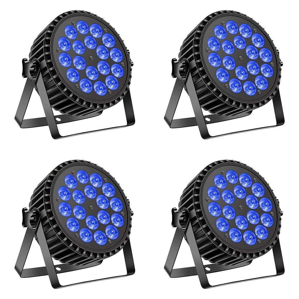 

GEFENSI 4 шт. 200 Вт светодиодный Par DMX512 18x8 Вт RGBW светодиодный эффект мытья плоский для DJ дискотека вечеринка клуб свадебная сцена