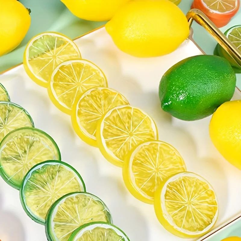 12Pcs Random Artificial Lemon Slices, Fake Fruit Decor for Home Cabinet Photo Prop Party
