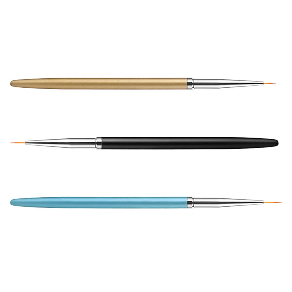 

3pcs Nail Art Pens Set Premium Diy Manicure Drawing Carving Brush Tools For Salon Home Use Nail Art Accessories