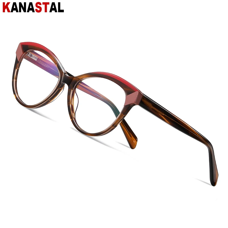 

Women Men Blue Light Blocking Glasses Acetate Fibre Alien Computer Eyewear Men Anti Rays Prescription Reading Eyeglasses Frame