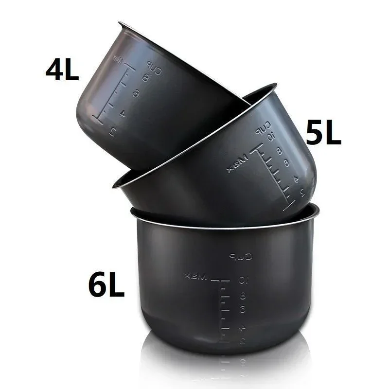 

4-5L Electric Pressure Cooker Liner 1.6/3L/4L/5L/6L Non-stick Pot Rice Pot Inner Gall Black Crystal Inner Accessories Cooker