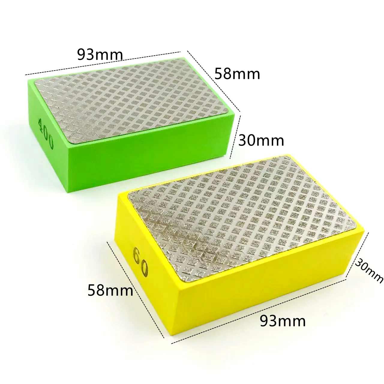 RSMXYO Diamond Hand Polishing Pads 95mmx58mm Tile Glass Abrasive Grinding Block Pad Stone Marble Ceramic Abrasive Sanding Disc