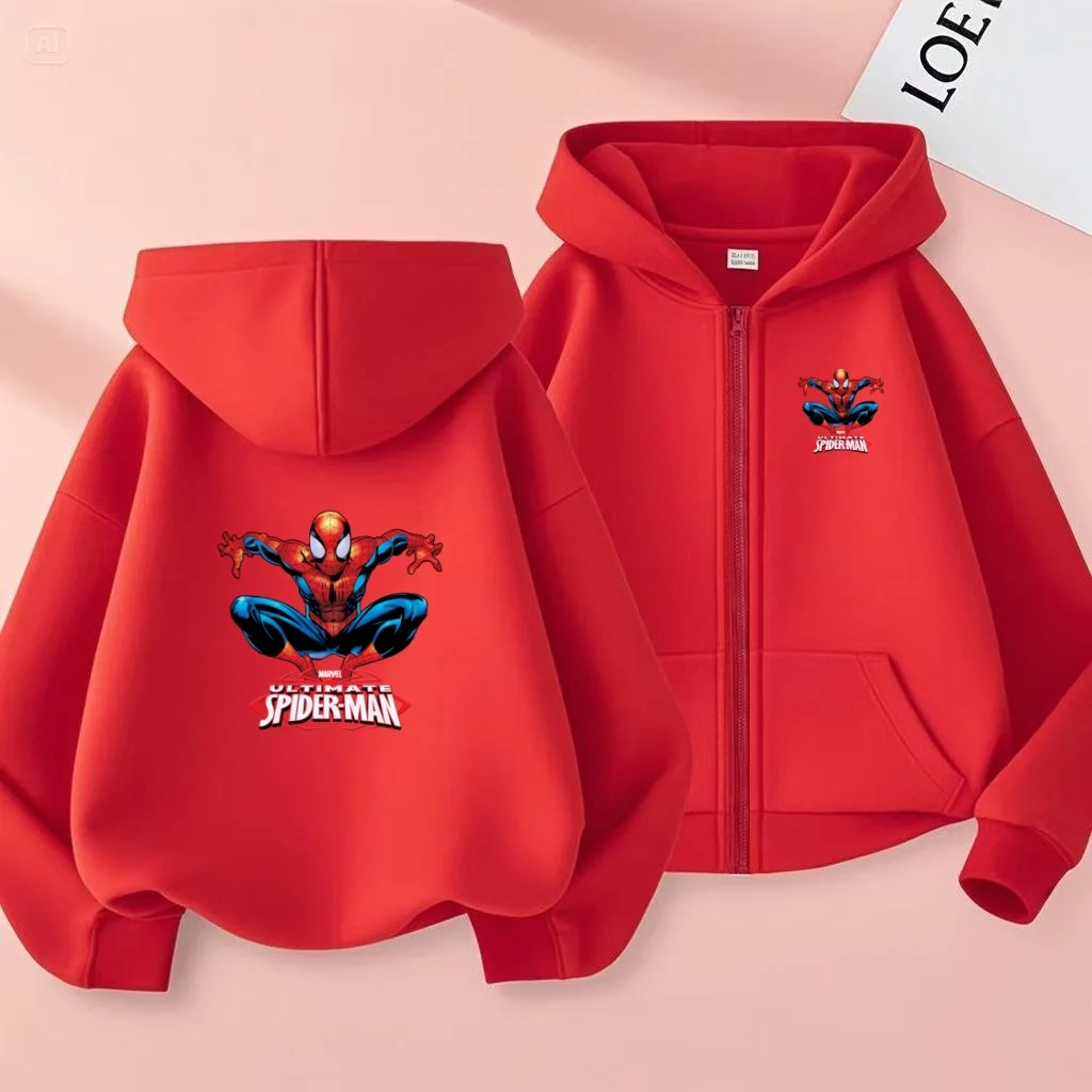 Kids Zipper Style Coat Fashion Animation Film Sweatshirt Clothing Boys Girl 3-12 Yrs Hoodie Long-Sleeved Casual Charming Clothes