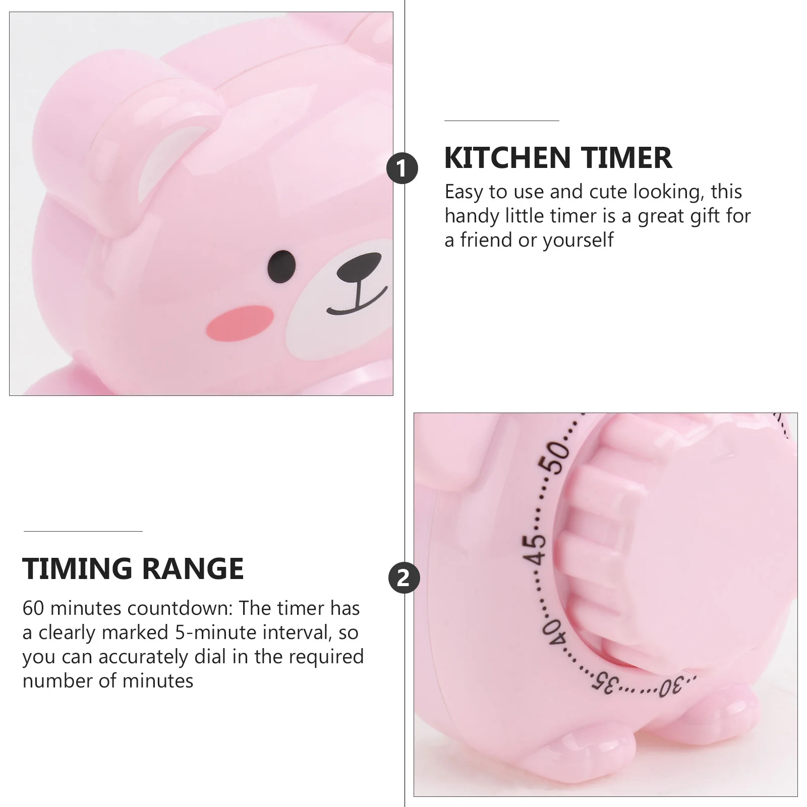 

Timer Cartoon Kitchen Mechanical Magnet Novelty Timers Cooking Abs Toddler Animal Cute