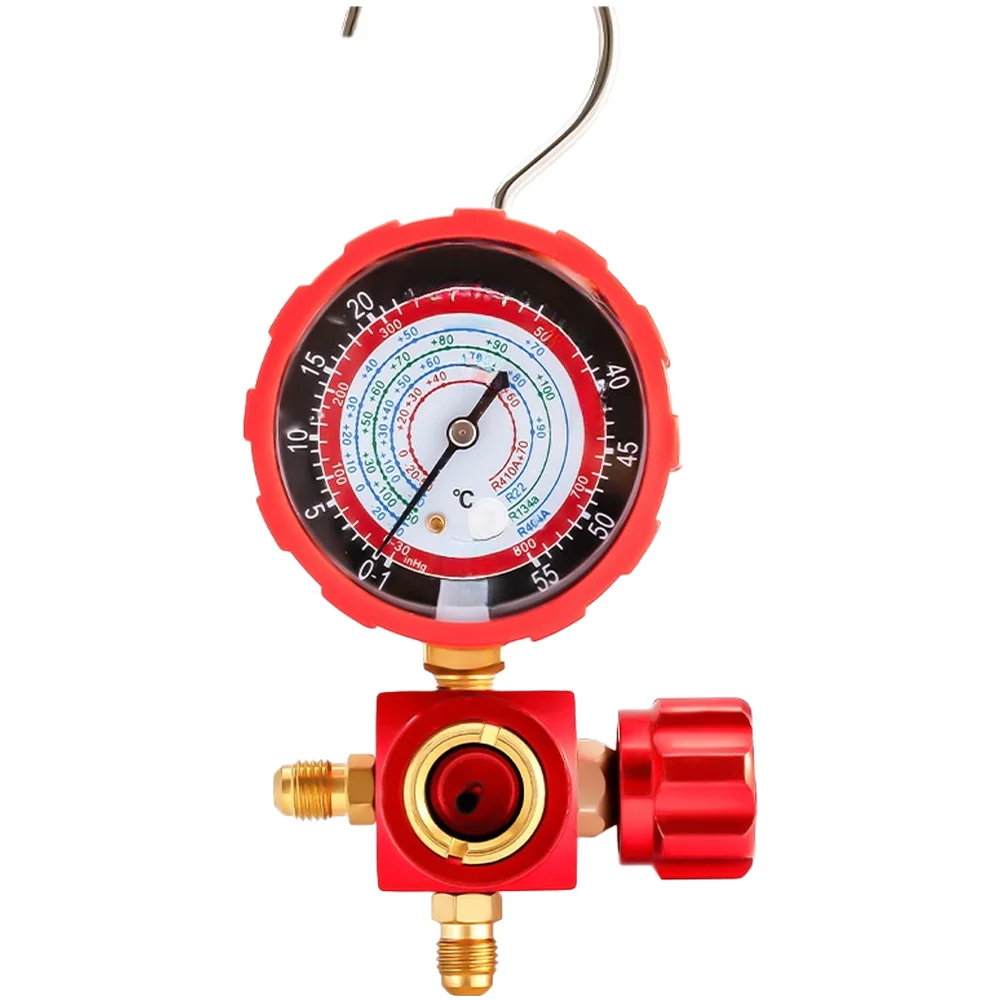 For Professional HVAC Maintenance Blue Red AC Coolant Charging Gauge Coolant Charging Gauge Anti-collision Design