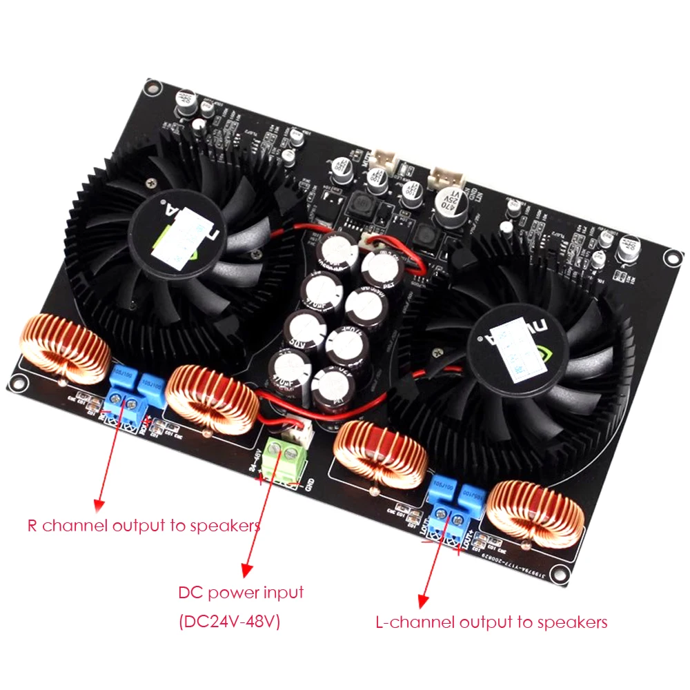 TPA3255 Digital Class D Dual-Core High Power 2.0 Amplifier Board (Heatsink Model) 600W+600W