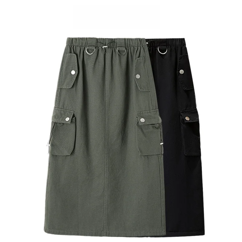 

High Waist Casual Mid-Length A-Line Skirt for Pear aped Women Spring Season Versatile plus Size f Body Skirts